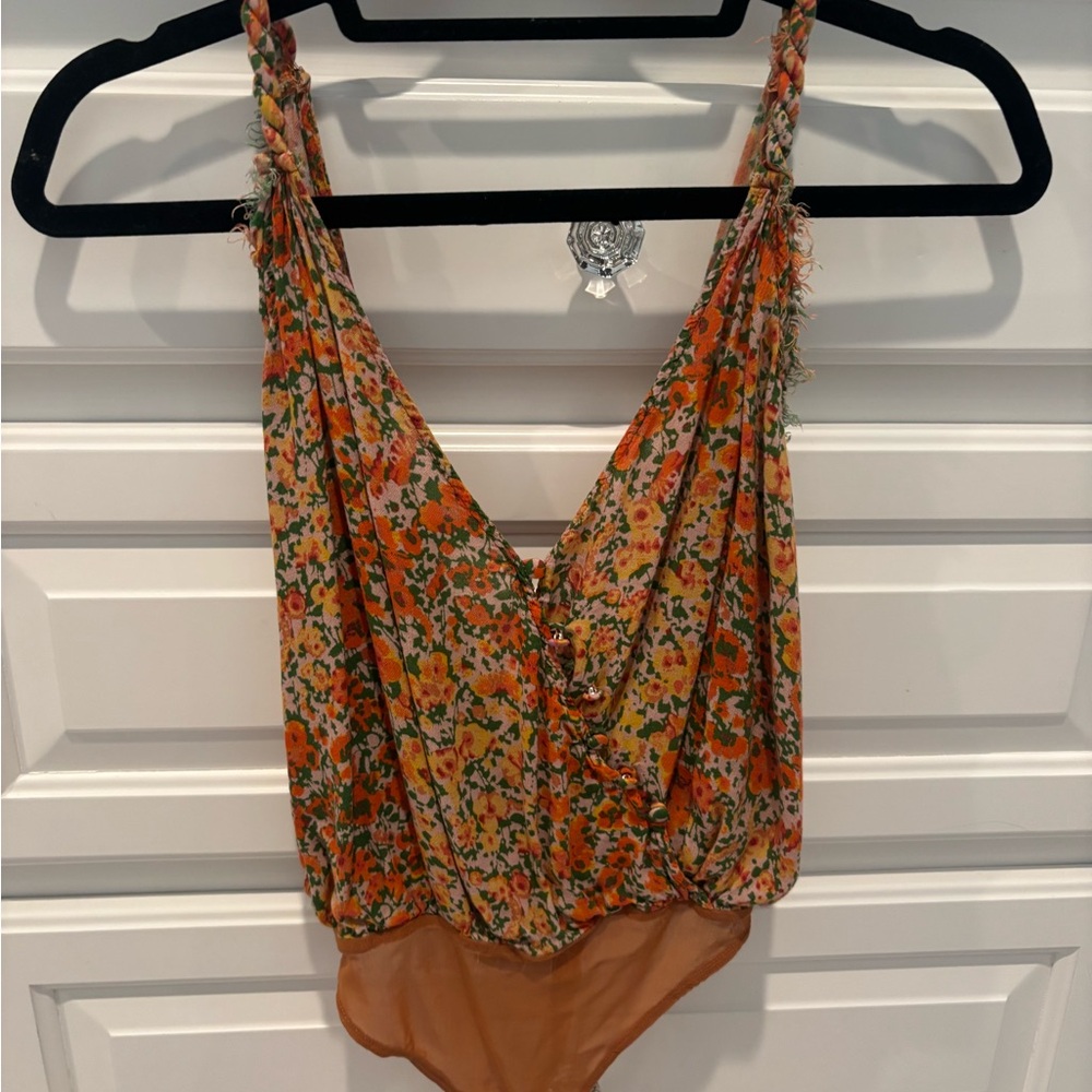 Free People Floral Print Bodysuit